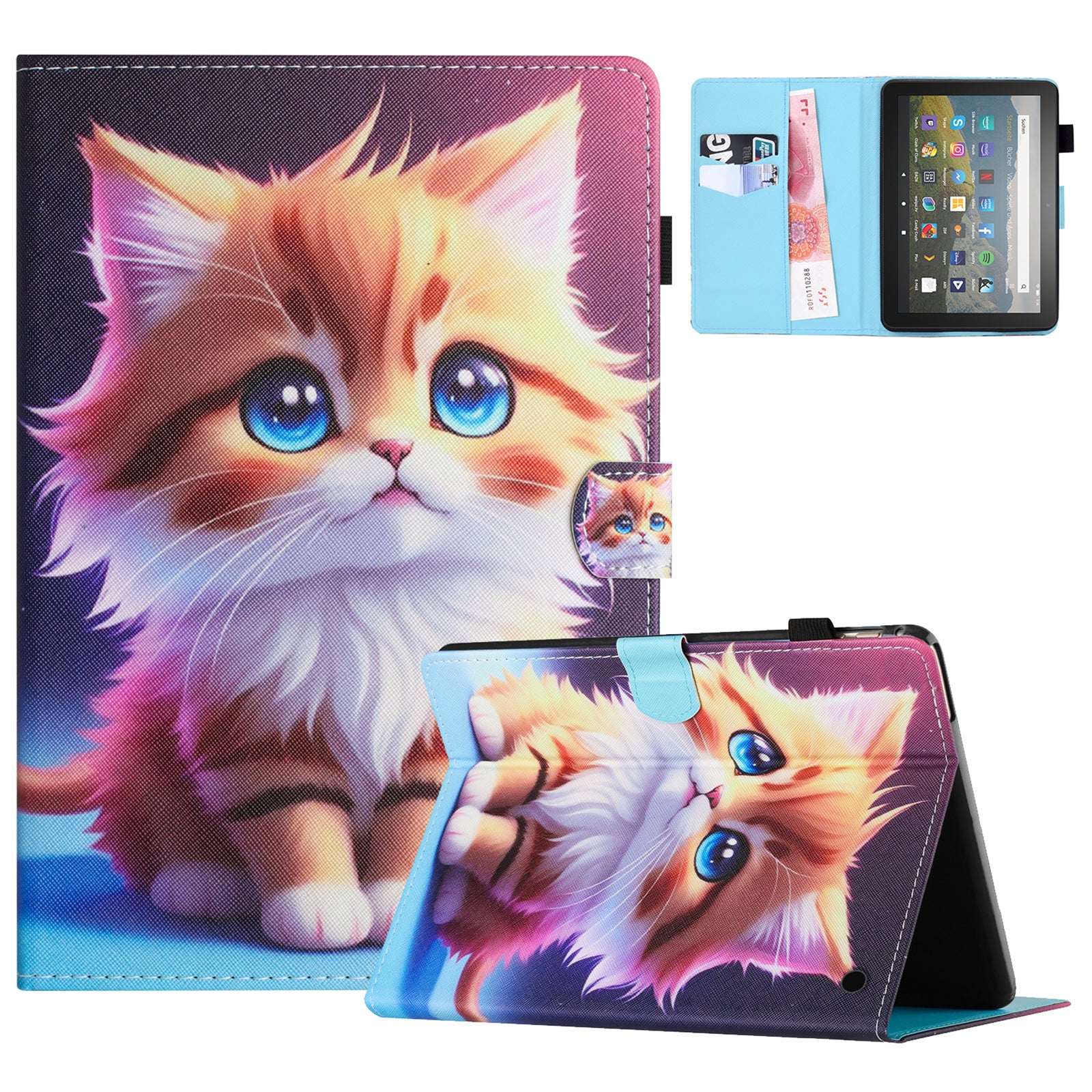 A1 For Amazon Fire HD 10 (2023) Tablet Cover Shockproof Leather Card Holder Stand Case A1 For Amazon Fire HD 10 (2023) Tablet Cover Shockproof Leather Card Holder Stand Case